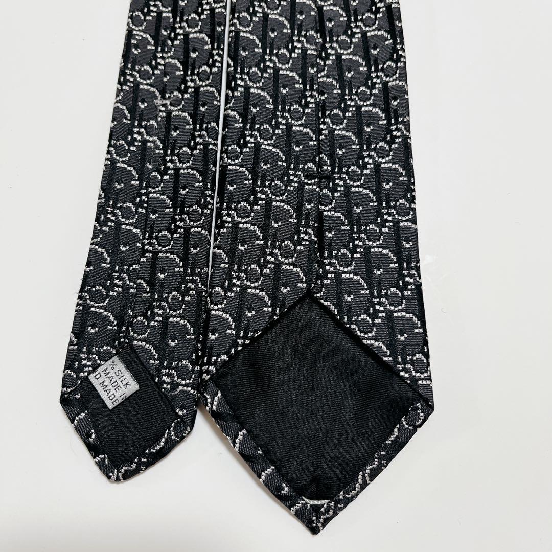 美品 ディオールオム ネクタイ ハイブランド トロッター柄 光沢 ジャガード織り