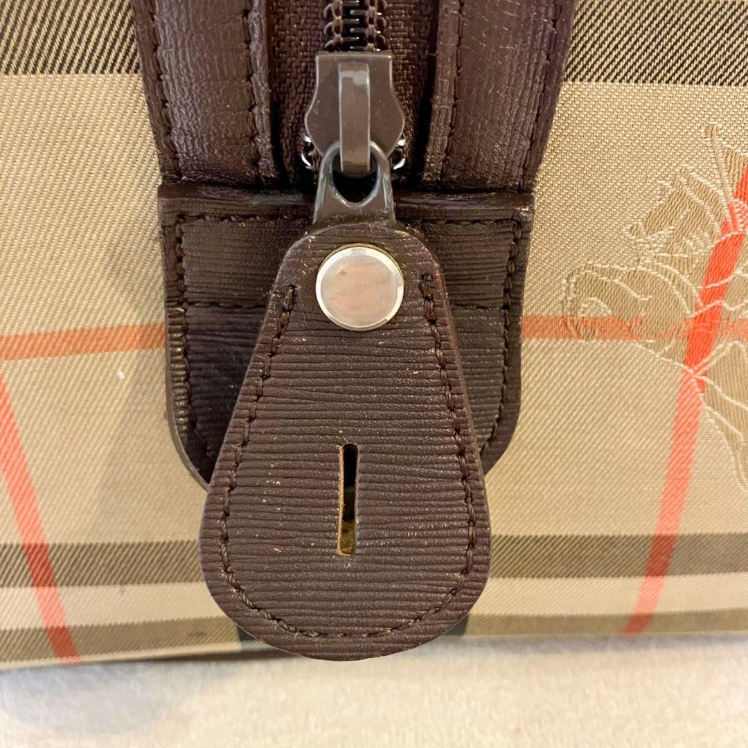 美品 バーバリー ボストンバッグ レザー キャンバス シャドーホース