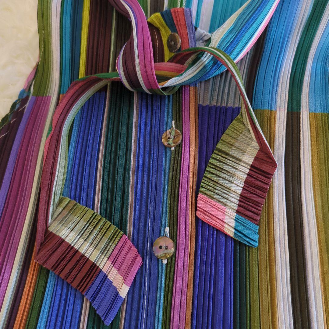 【美品】PLEATS PLEASE ノースリーブブラウス リボン　サイズ3