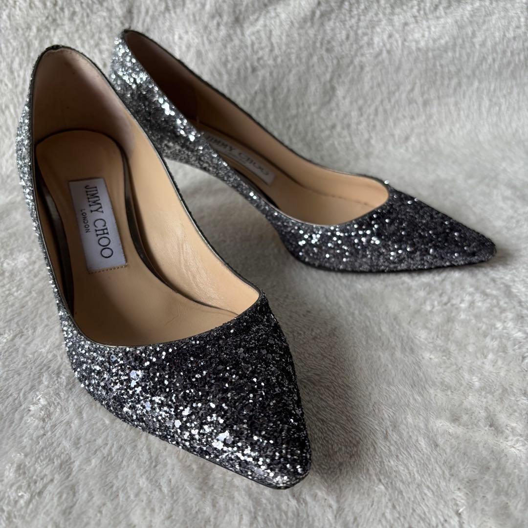 ✨️美品✨️ JIMMY CHOO ジミーチュウ グリッター パンプス グレー