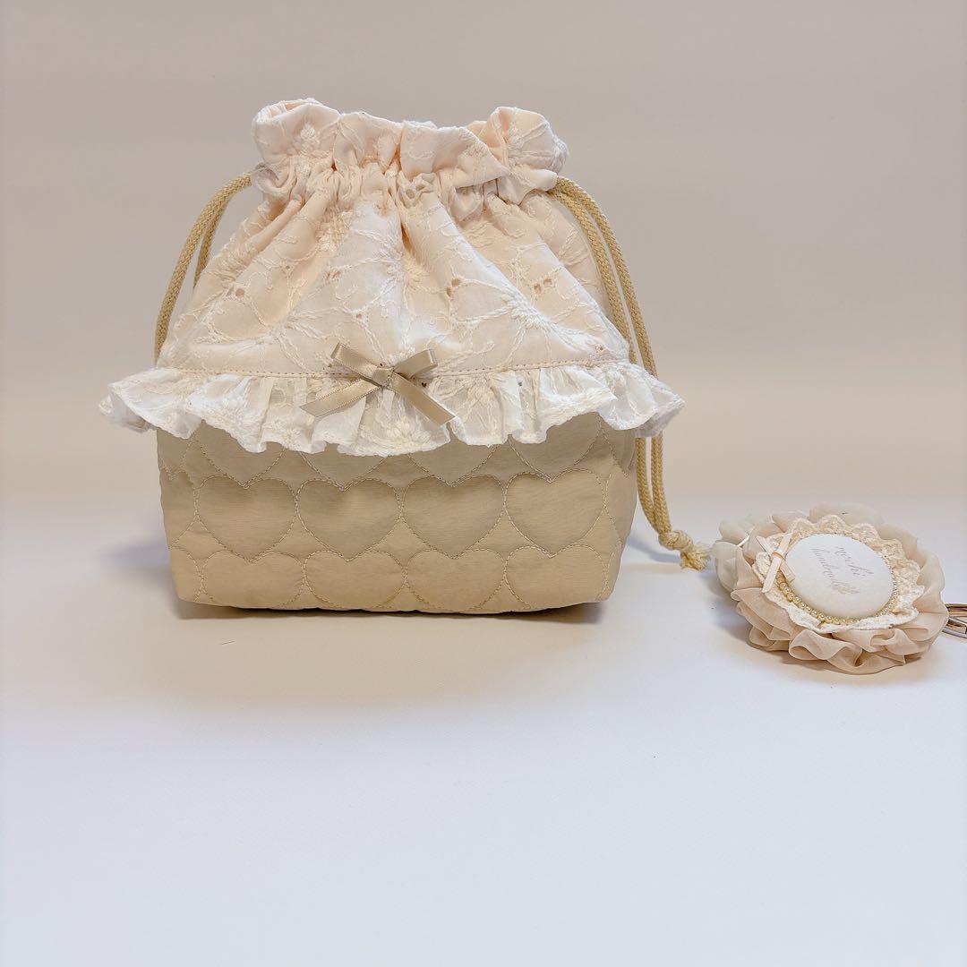 chibi＊プロフ必読様　マーガレットレース　ハートキルト　ヌビ　レッスンバッグ