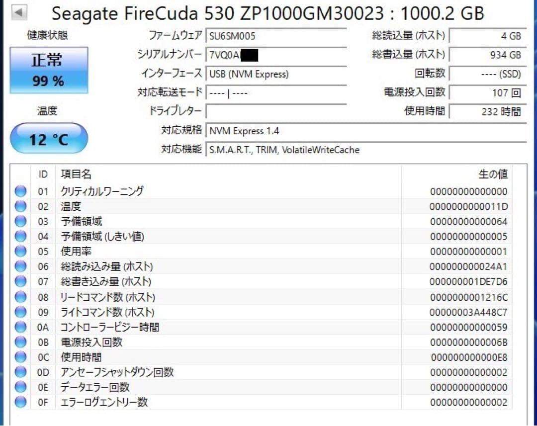 内蔵型SSD FireCuda 530 SSD 1TB