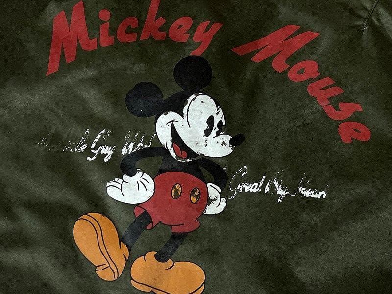 専用　限定 アビレックス ミッキー プリント 刺繍ワッペン MA-1 ジャケット