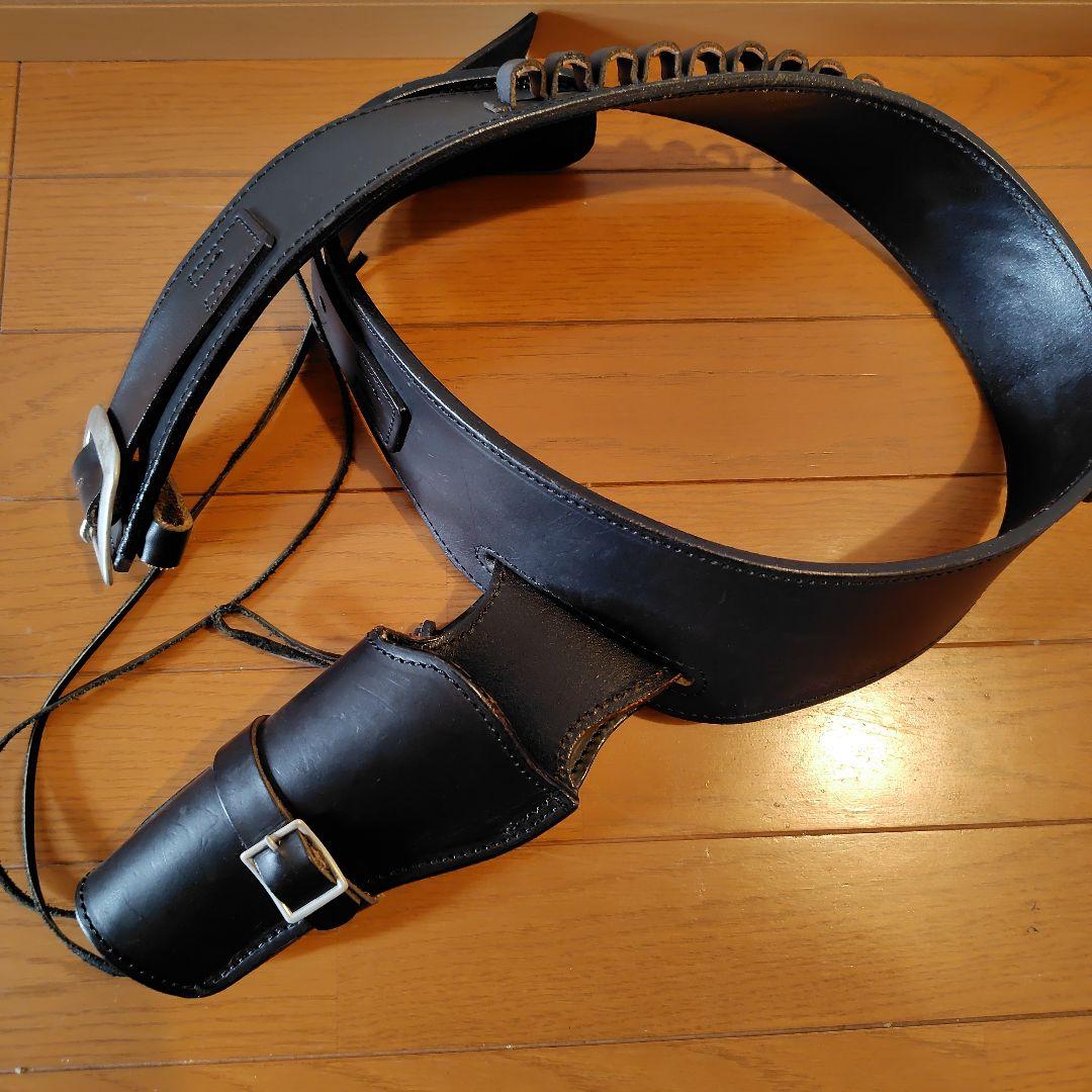黒 レザー弾薬ホルスター付きベルト