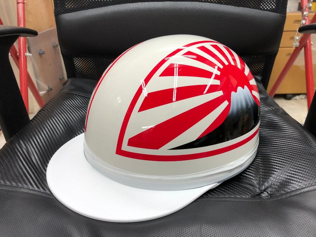 コルク半　カスタム　富士日章　三つボタン　白赤　文字なし　高級クリヤ送料無料