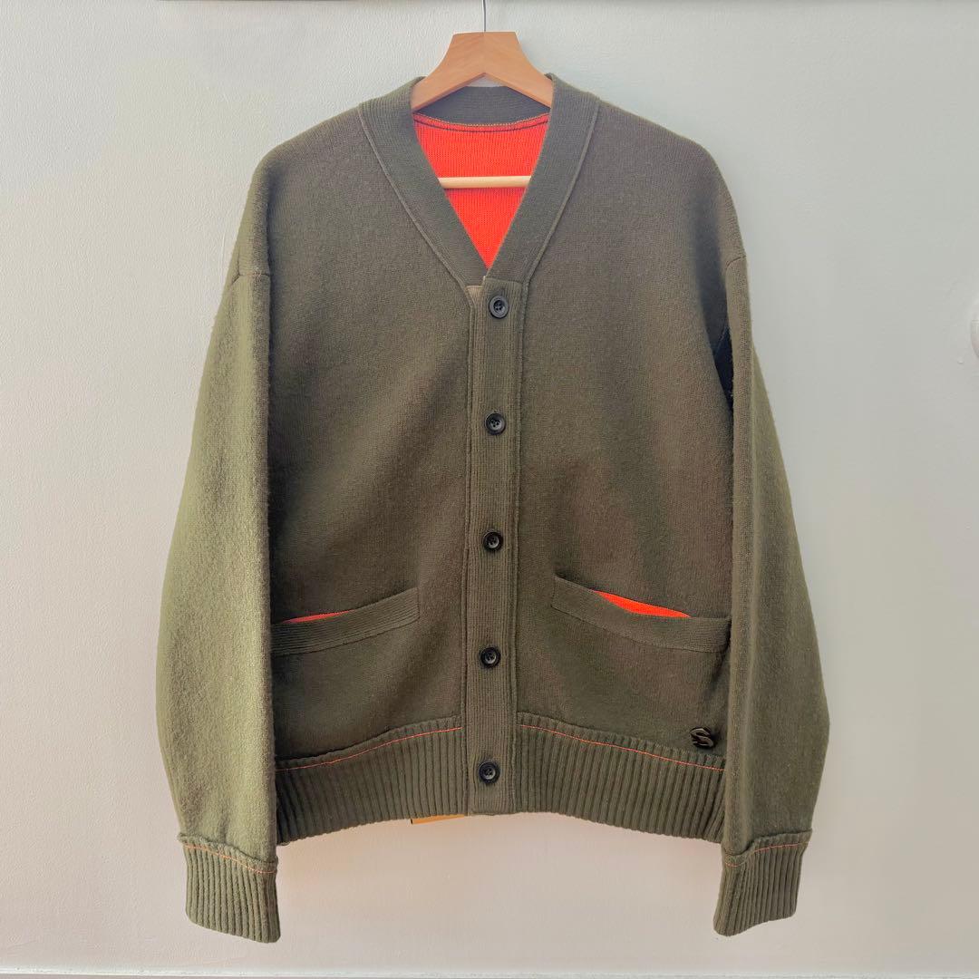 トップス sacai cotton cashmere cardigan khaki 1