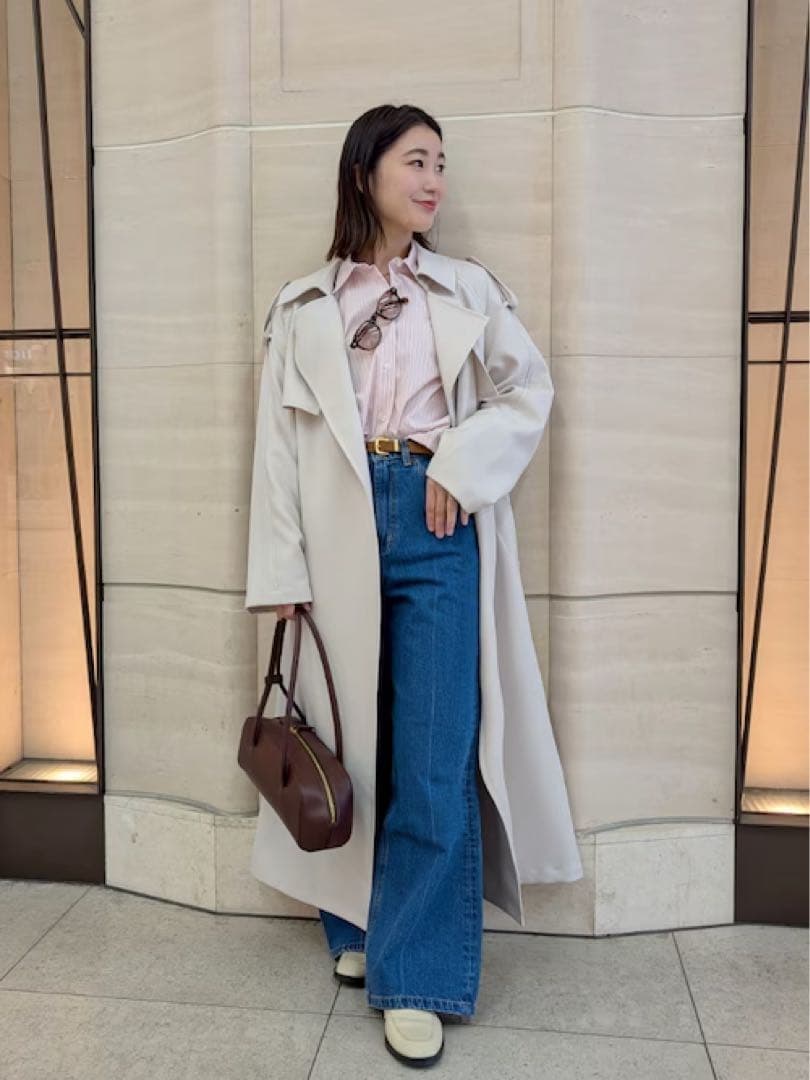 Mila owen 【WEB限定00サイズ】共ベルト付肩章デザイントレンチコート