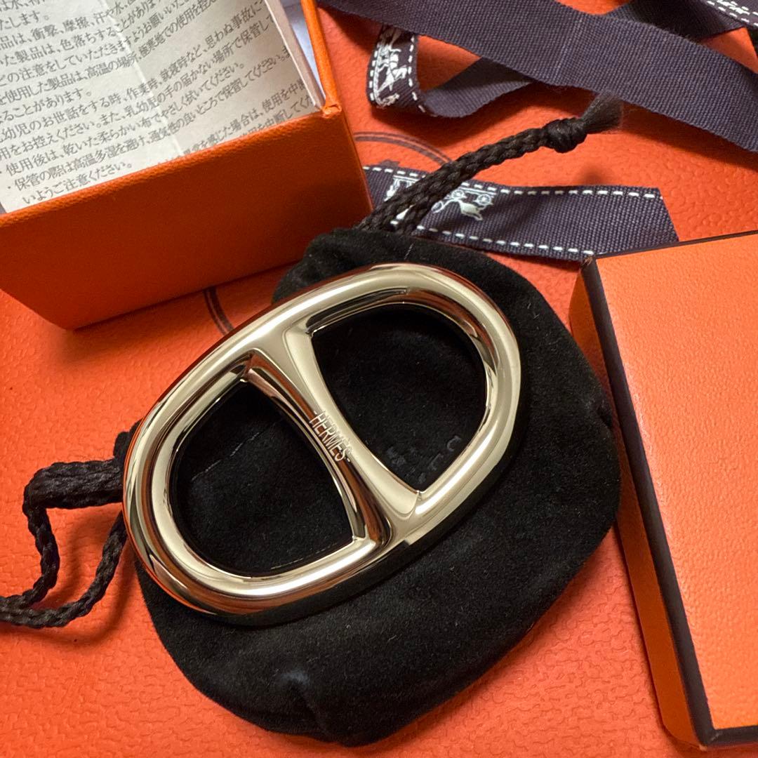 【新品未使用】エルメス　シェーヌダンクル　スカーフリング　ゴールド