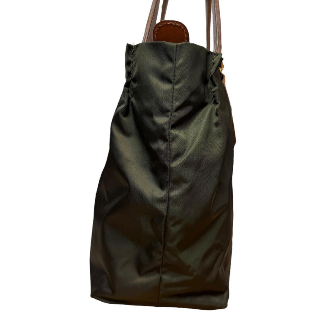 美品 Felisi 3411 トートバッグ 肩掛け A4可 ロゴプレート カーキ