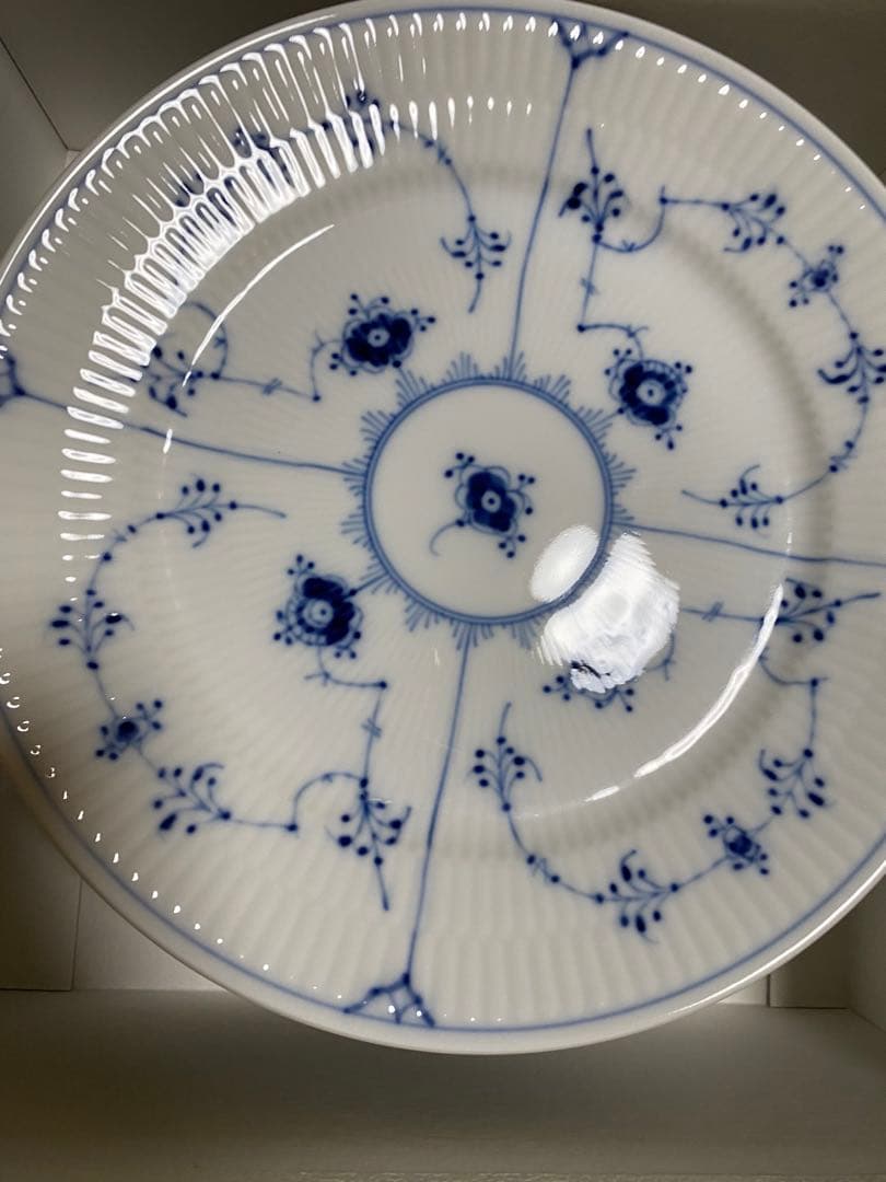 ロイヤルコペンハーゲン　ブルーフルーテッドプレイン　19cmプレート　6枚セット