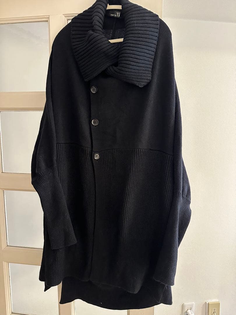 RISMAT by Y's ヨウジヤマモト 異素材切替 ニットコート 黒