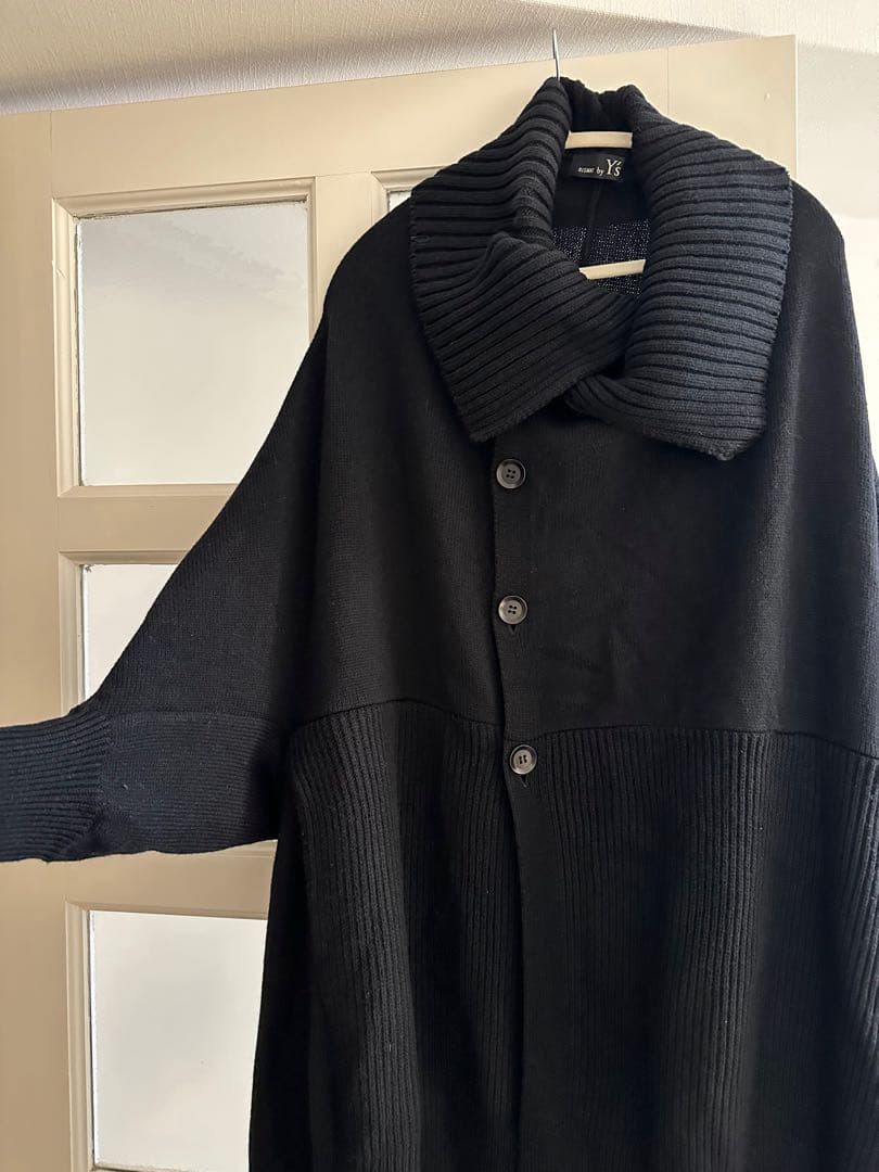 RISMAT by Y's ヨウジヤマモト 異素材切替 ニットコート 黒