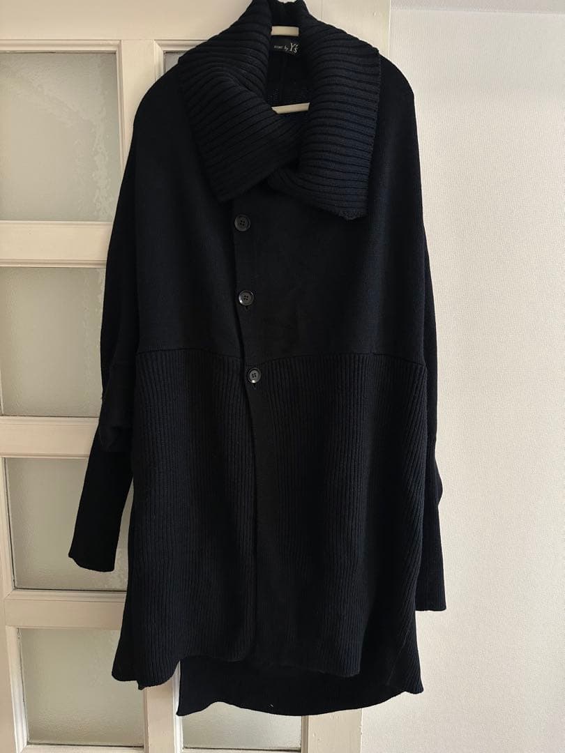 RISMAT by Y's ヨウジヤマモト 異素材切替 ニットコート 黒