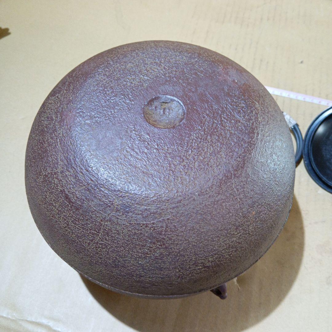 【炉釜】釜師 佐藤浄清作 丸釜 炉用 茶道具【中古 美品】梅松の花彫刻