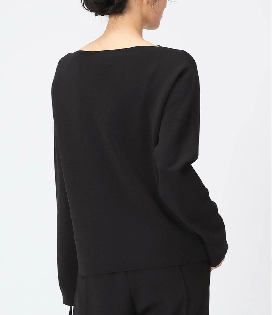 AP STUDIO TR ミラノリブプルオーバー ブラック ボートネック