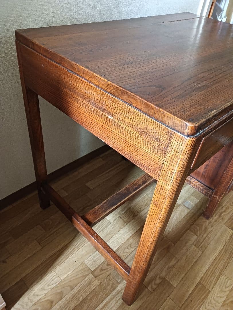 アンティーク木製和机 5引き出し ブラウン