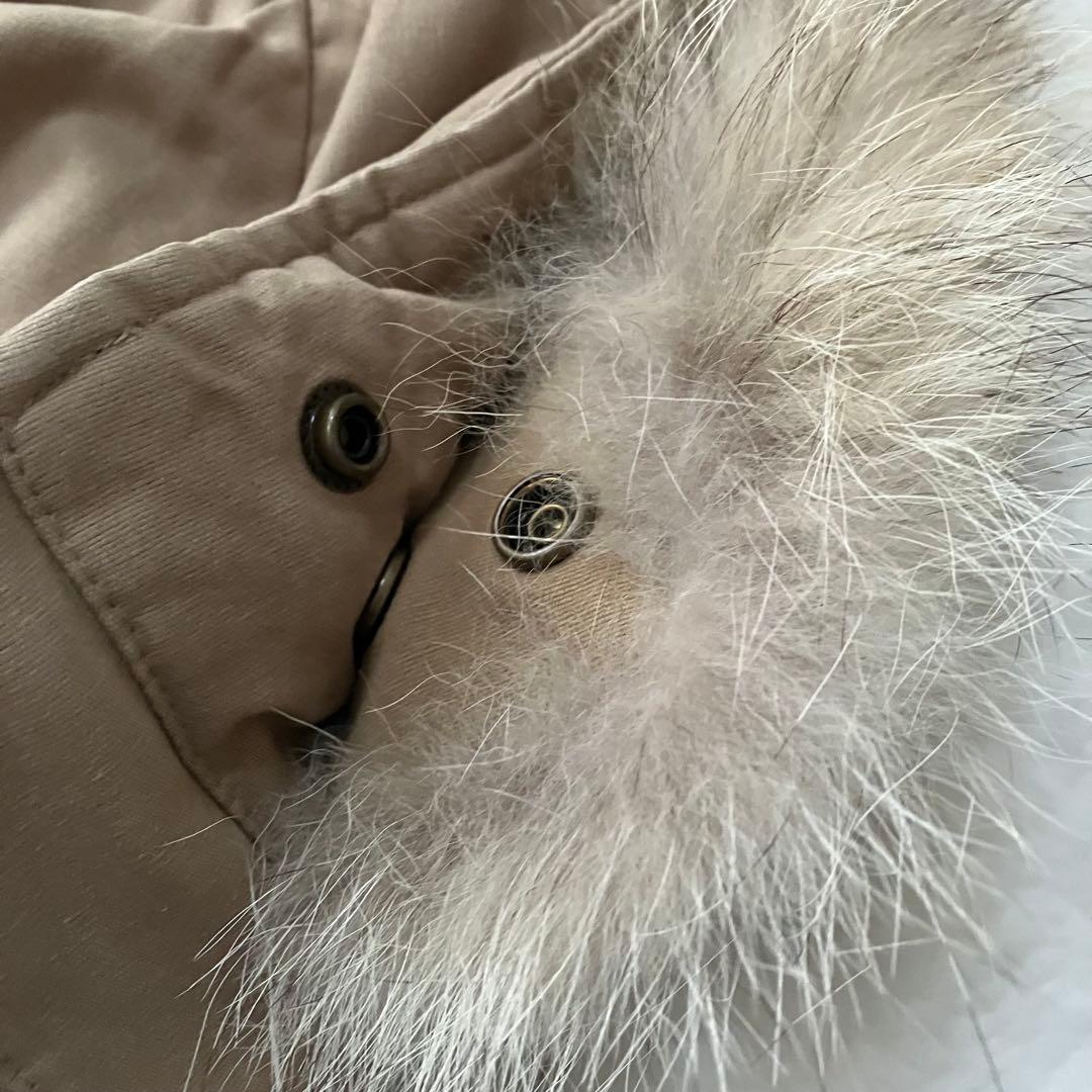 Ralph Lauren リアルファー付 ダウンベスト ベージュ M〜 L相当