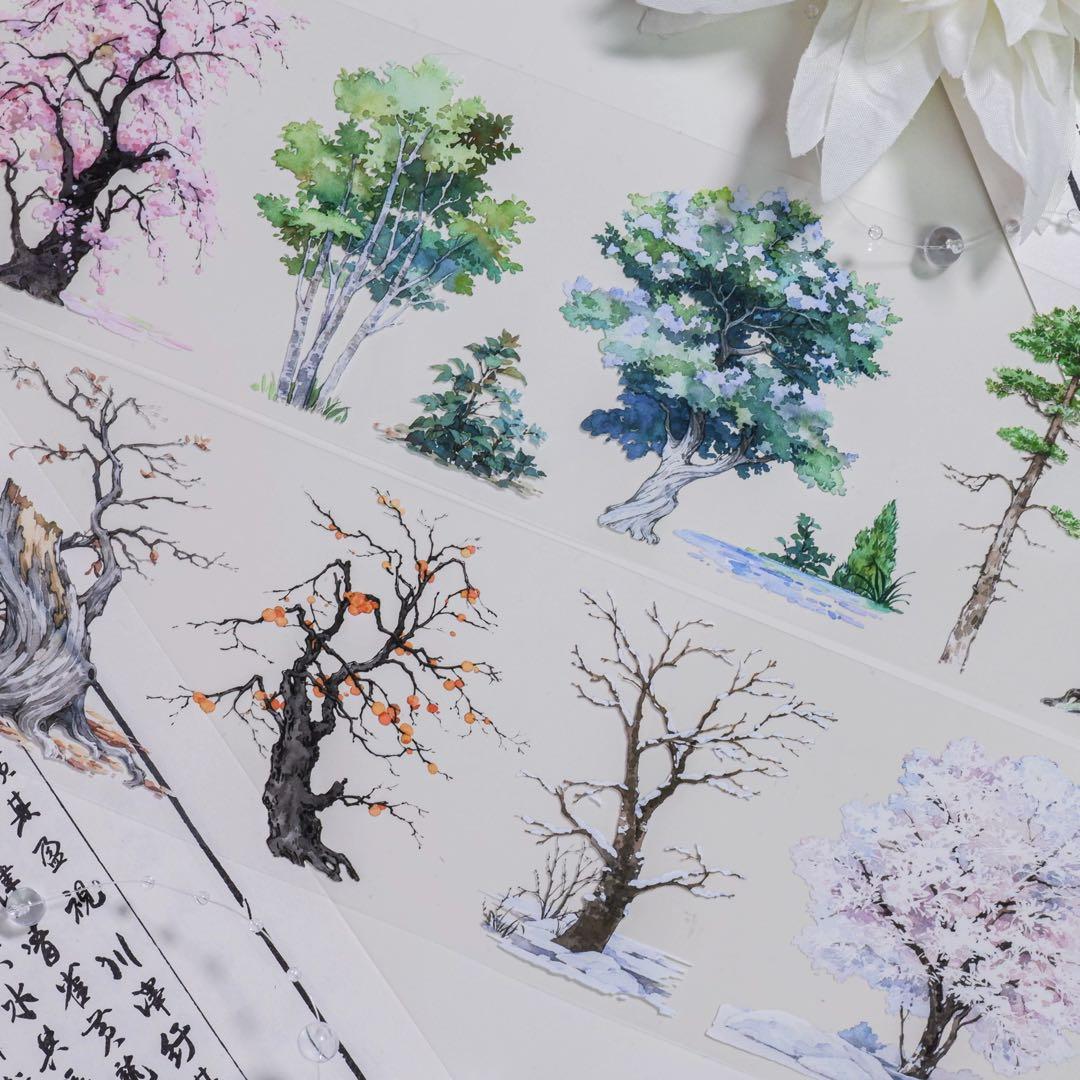 【8310】海外　マステ　5m巻売り　PETマスキングテープ　木