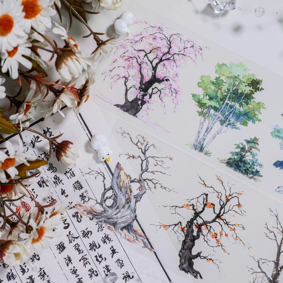 【8310】海外　マステ　5m巻売り　PETマスキングテープ　木