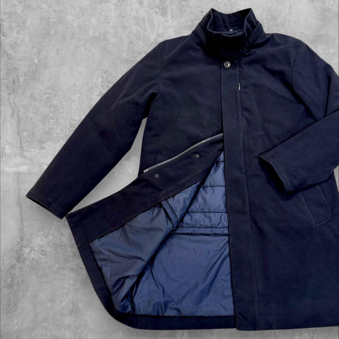 ビューティーアンドユース ユナイテッドアローズ コート ネイビー M スエード調