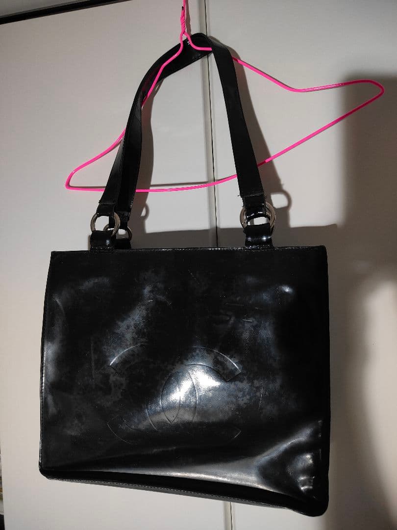 太陽様　CHANEL シャネル ブラックレザー トートバッグ ショルダーバッグ