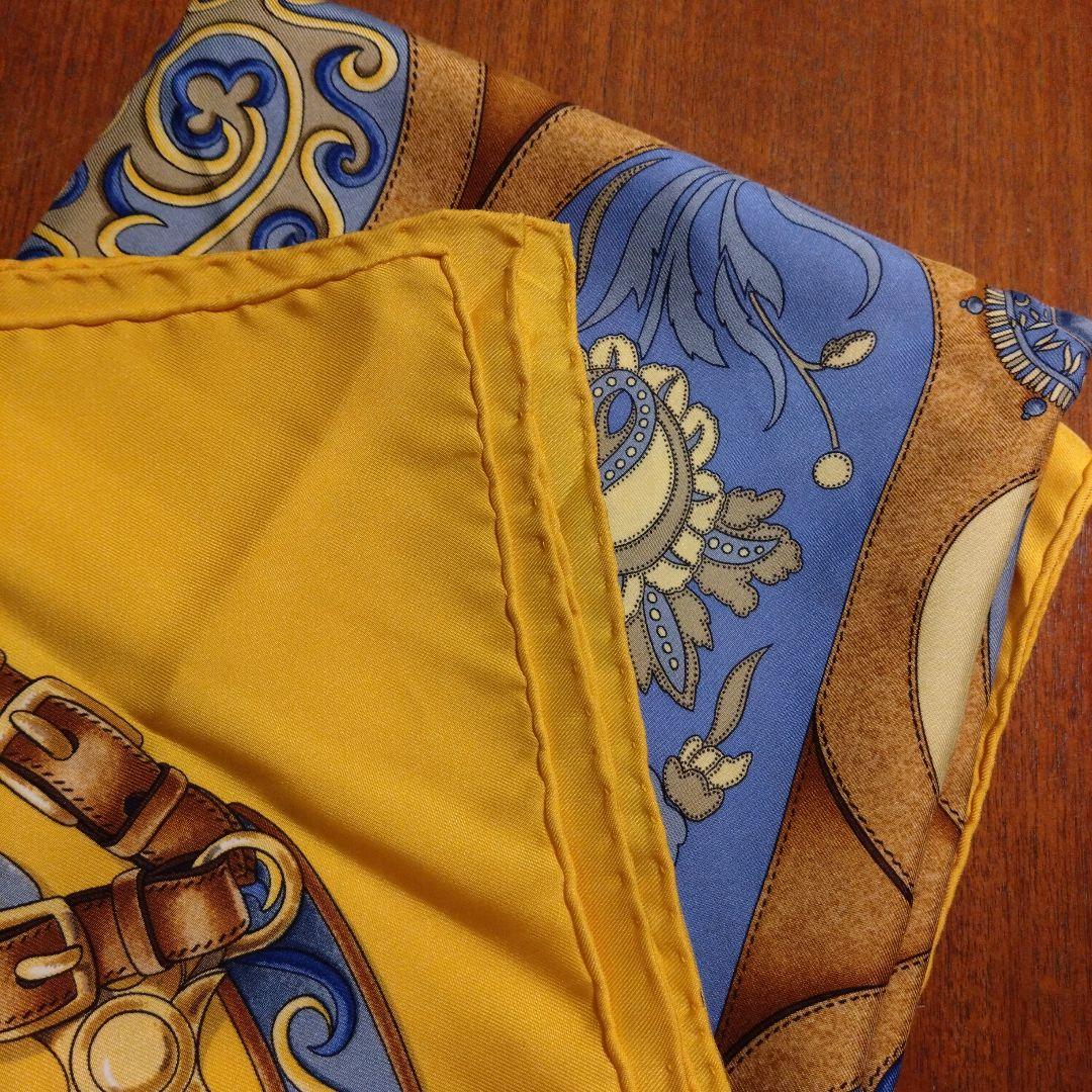 エルメス　Hermès　大判スカーフ　カレ90　フェスティバル　イエロー