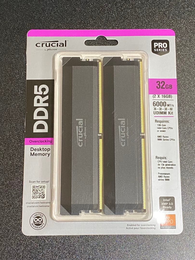 メモリー crucial DDR5 32GB 6000MHz