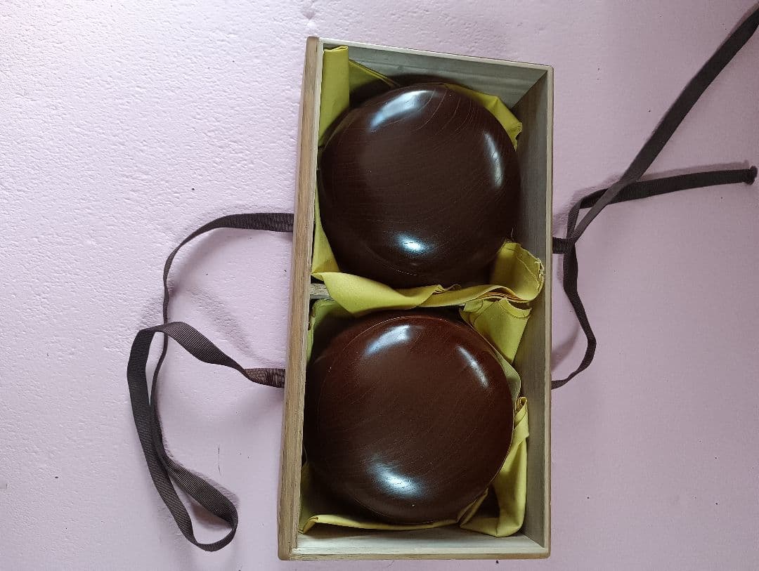 値下げ ! 囲碁石セット （蛤& 那智黒）島碁笥？入り