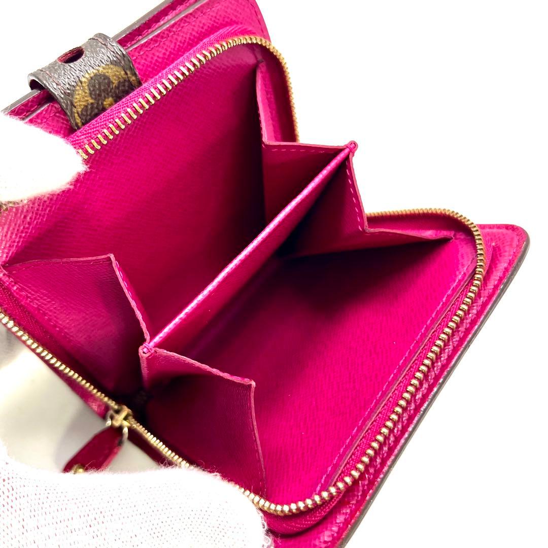 【美品】 ルイヴィトン モノグラム ペルフォ コンパクトジップ フューシャ
