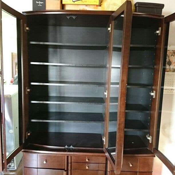 マホガニー調食器棚