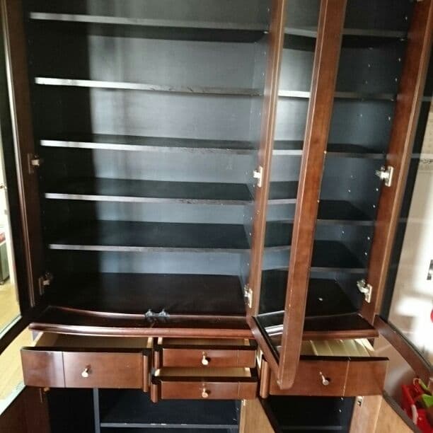 マホガニー調食器棚