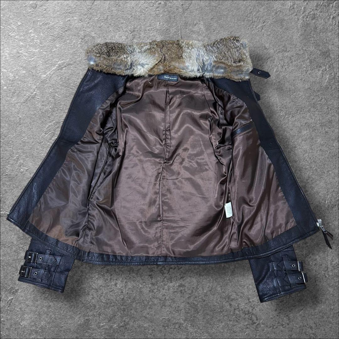 y2k japanese label Haruf ゴートレザー レザージャケット