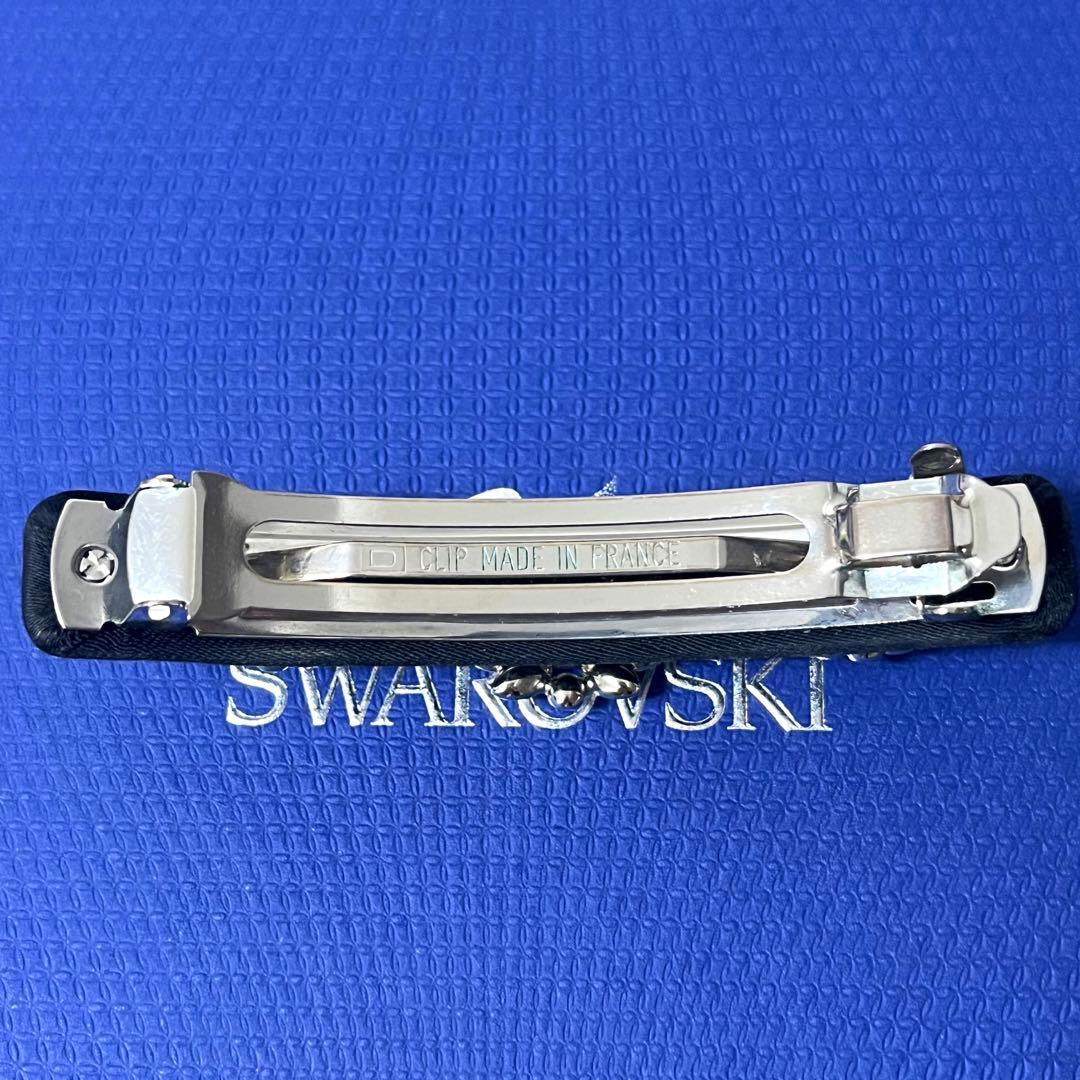 スワロフスキー　バレッタ　Emblem オーバル　ブラック　正規品　美品