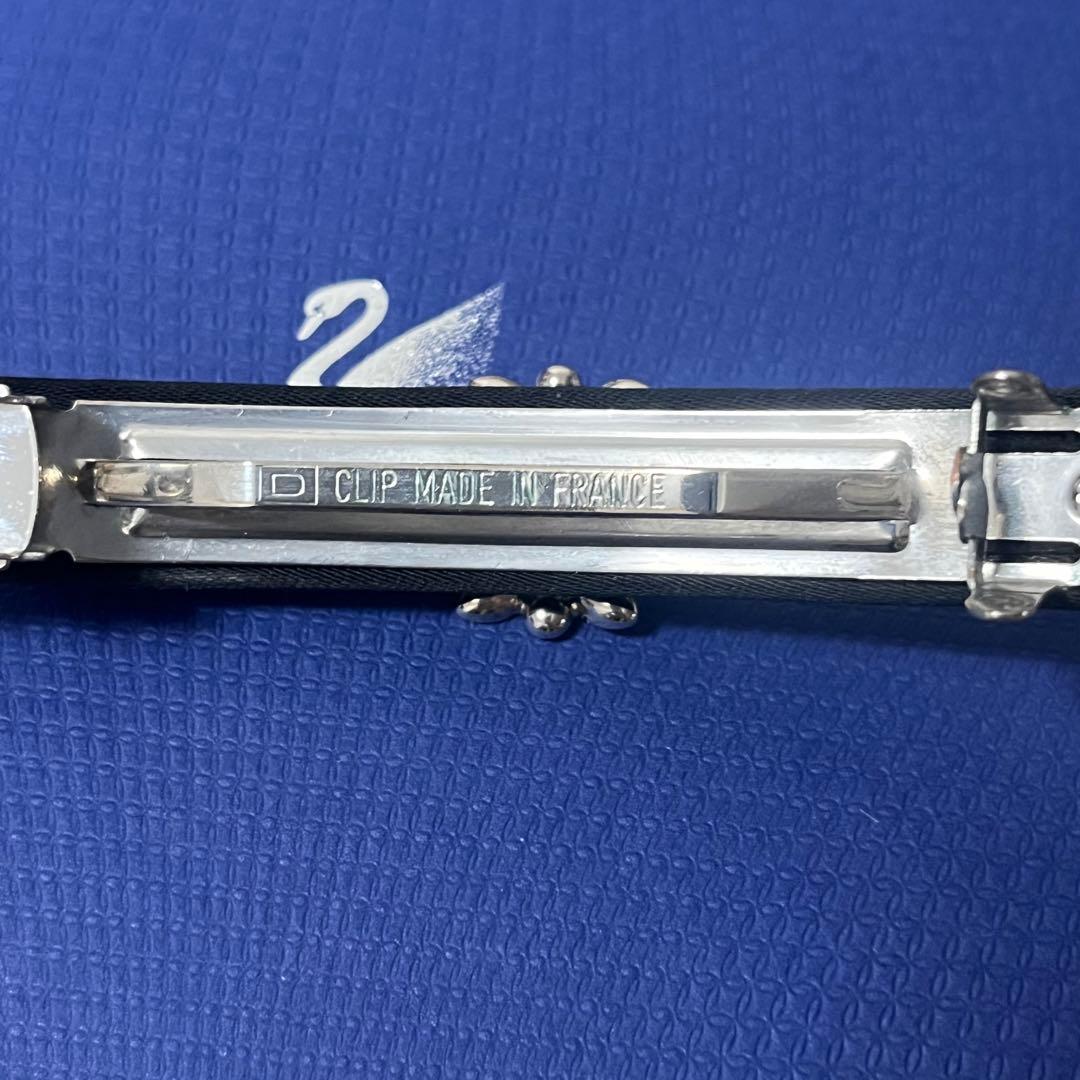 スワロフスキー　バレッタ　Emblem オーバル　ブラック　正規品　美品