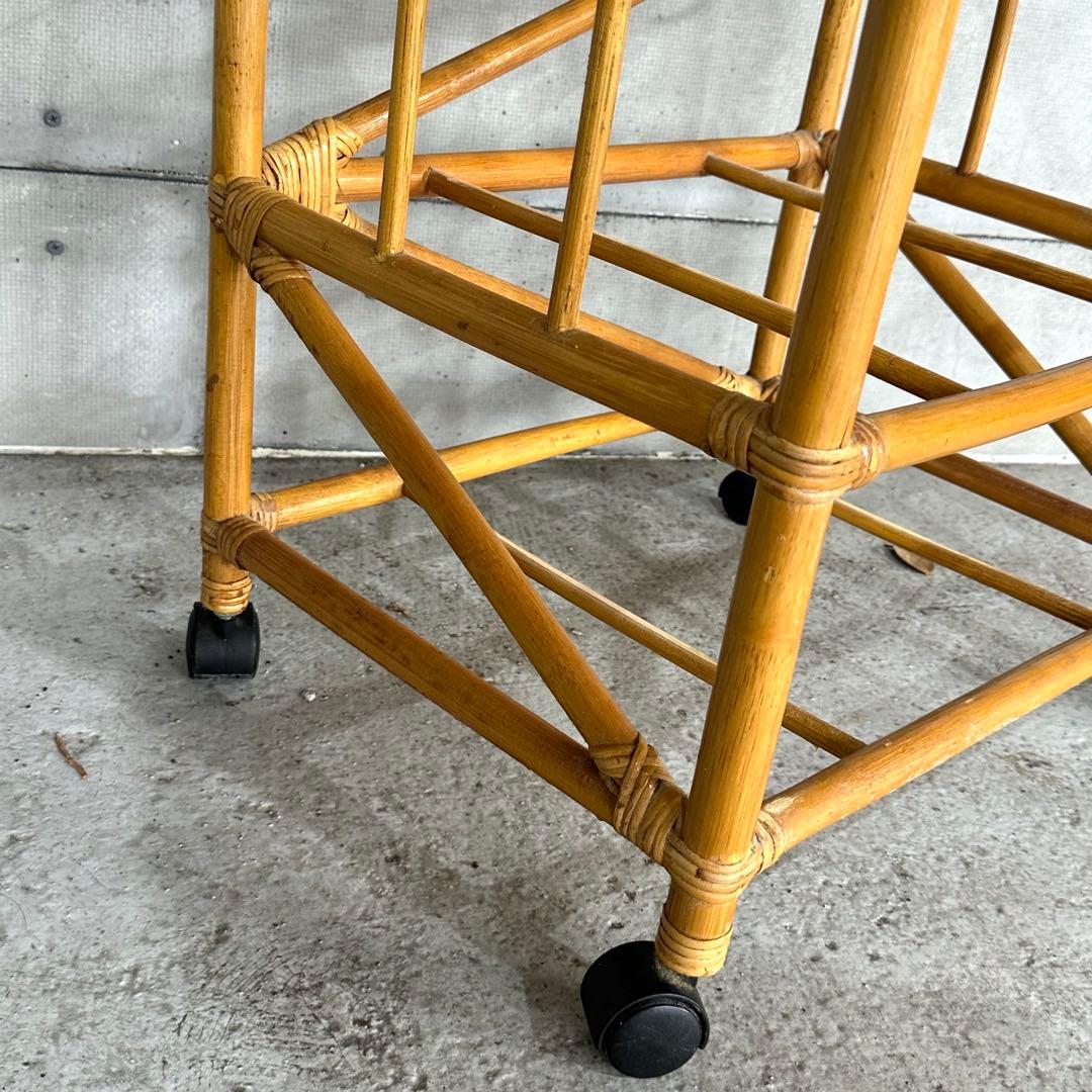 ⭐️即決価格⭐️ラタン 籐家具 5段チェスト　ランドリーラック キャスター付