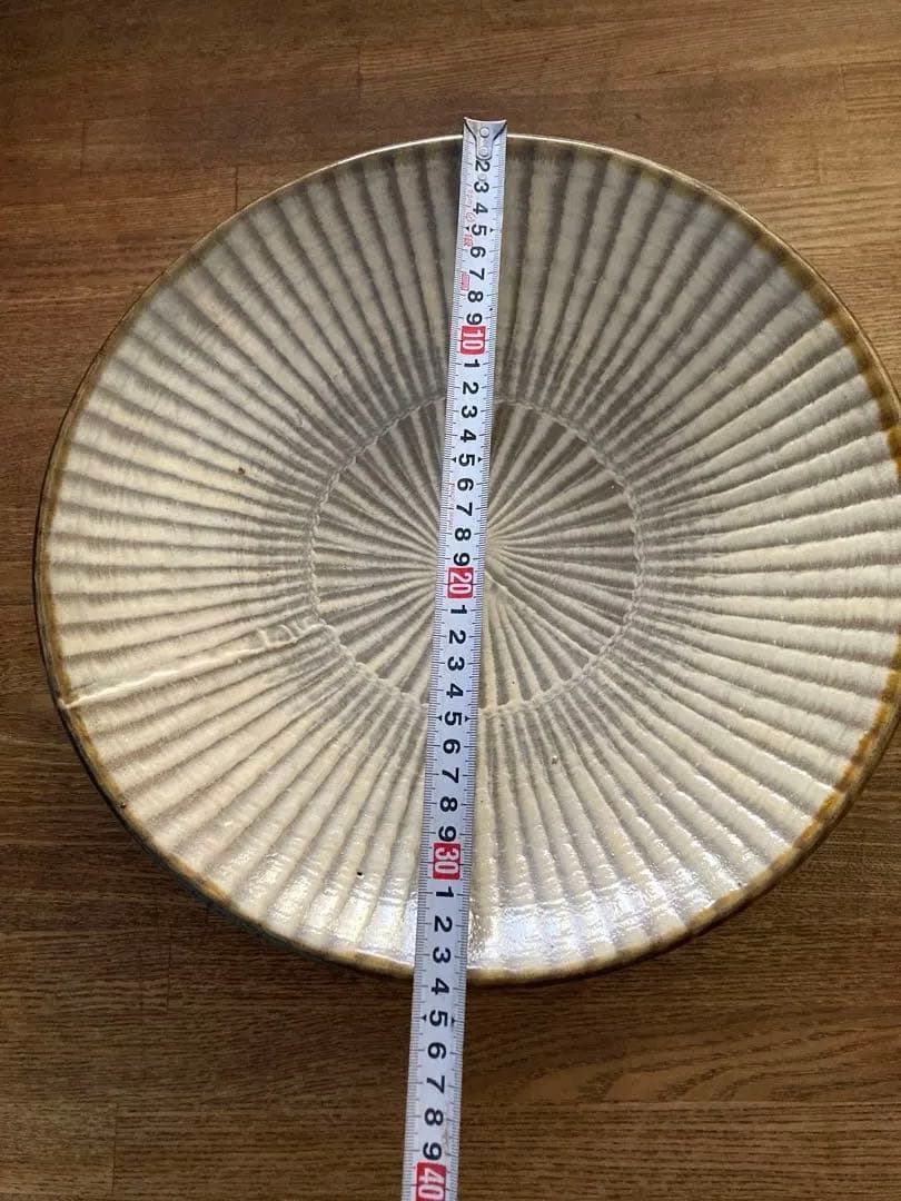 小鹿田焼　飛び鉋　大皿　民藝