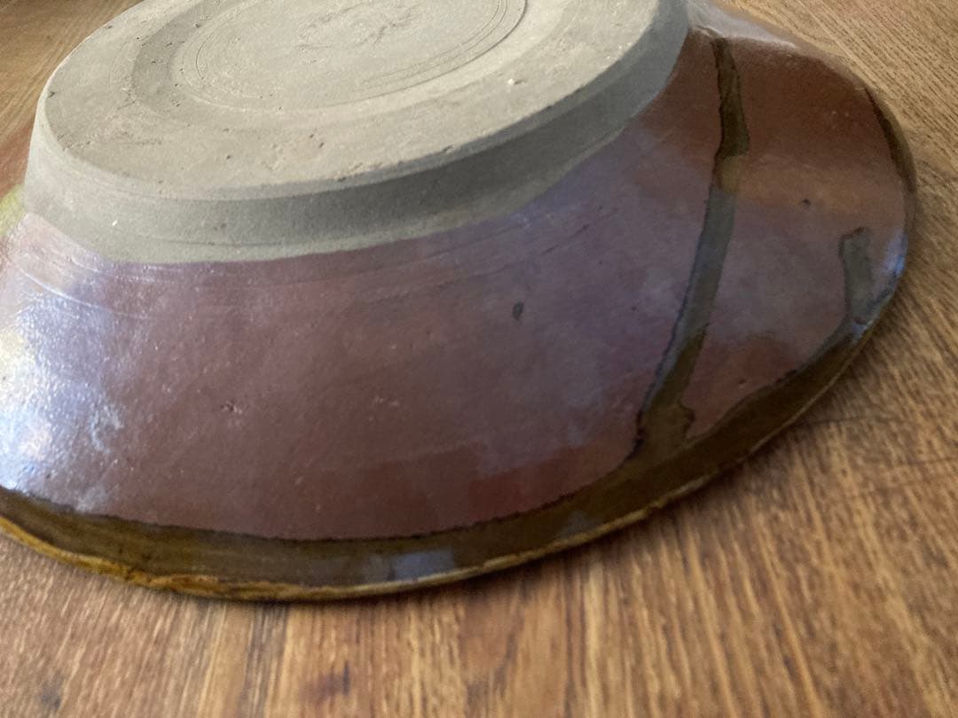 小鹿田焼　飛び鉋　大皿　民藝