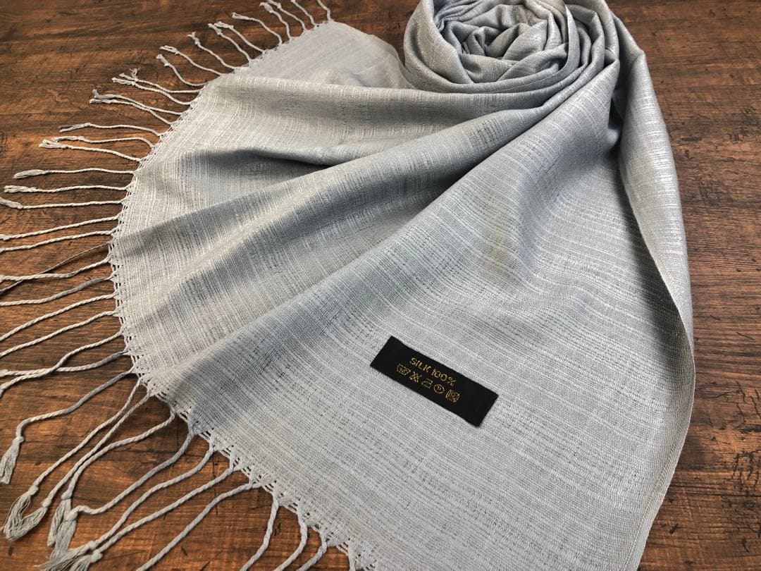 アウトレット2点セット パシュミナ 無地 大判 ストール ゴールド＆オレンジ