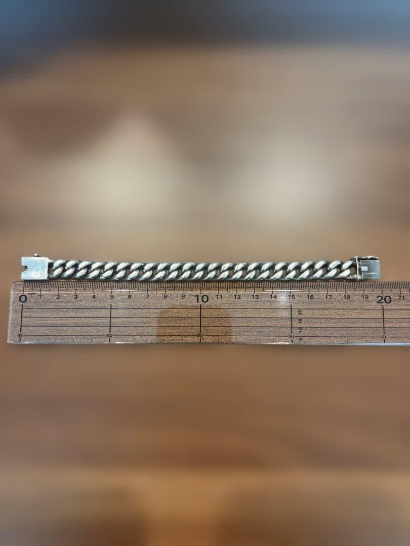 シルバー ツイストチェーン ブレスレット 約20cm