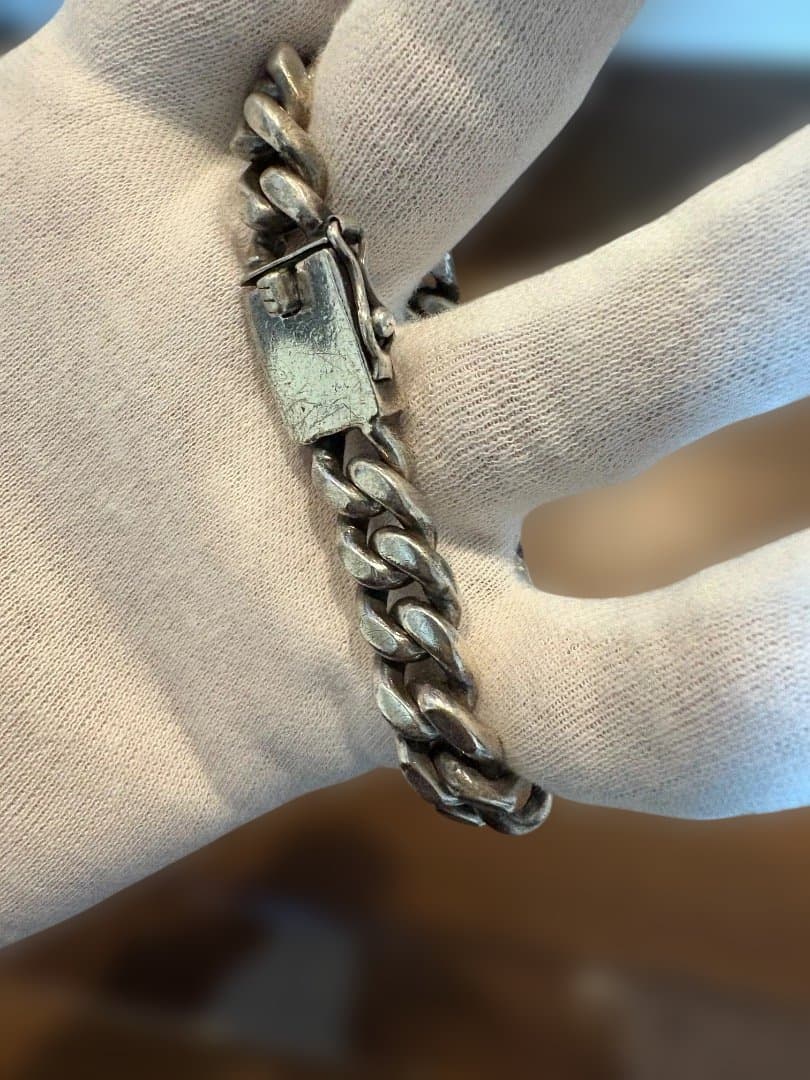 シルバー ツイストチェーン ブレスレット 約20cm