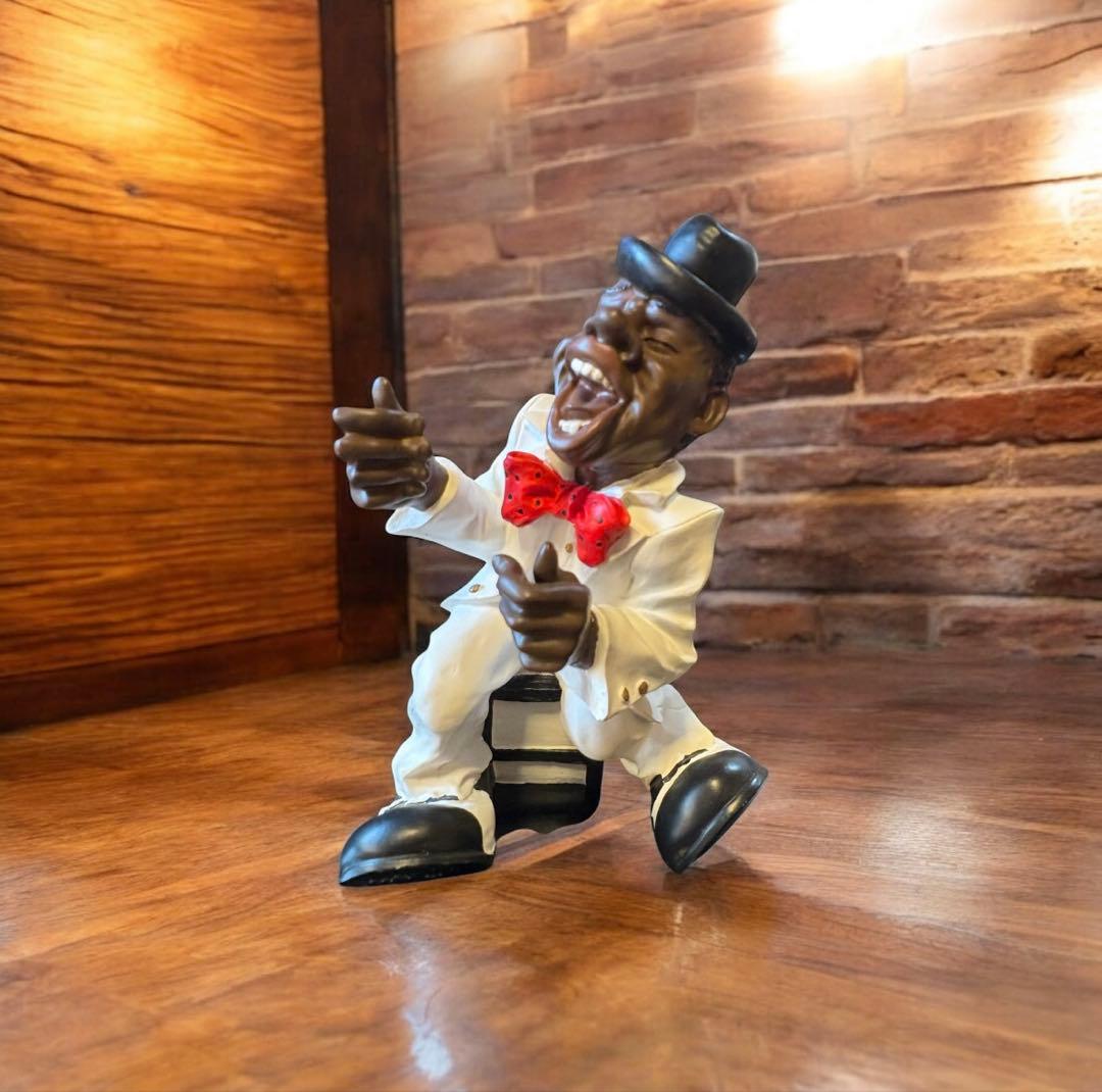 フィギュア 黒人ジャズバンド　台座付き7点セット