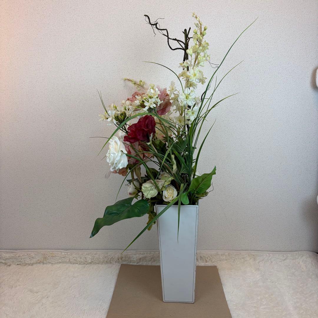 送料無料 造花アレンジメント 大型 アートフラワー スタンド エミリオ ロバ