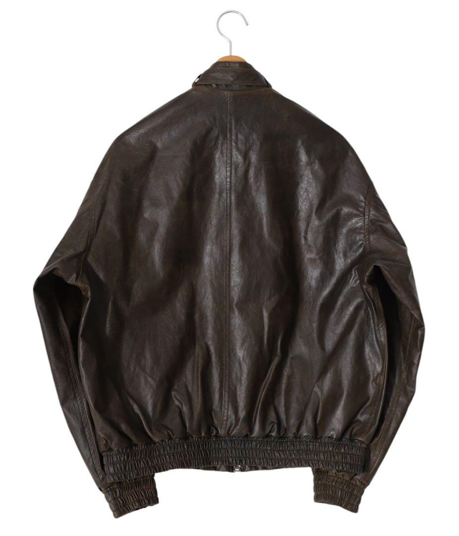 曇り空さま専用アンスクリア ダークブラウン フェイクレザージャケット