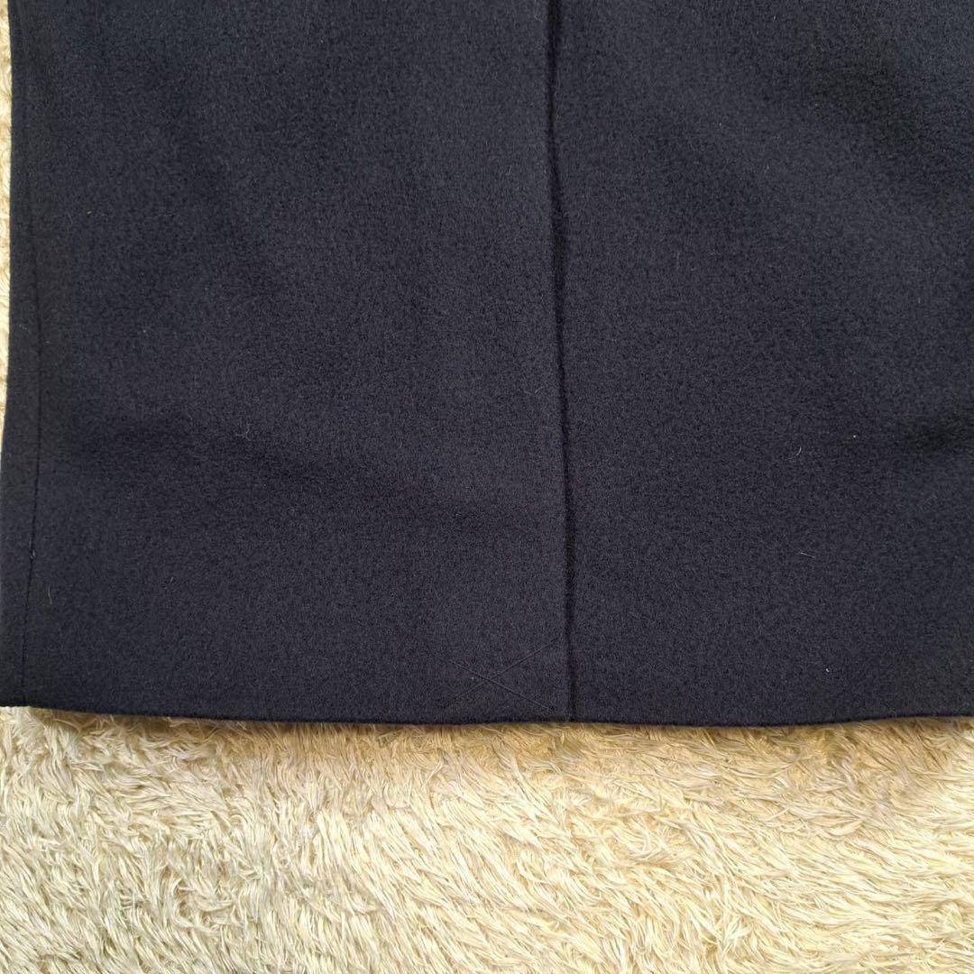 未使用品　blancvert ロングコート　ベルト　ビッグカラー　ネイビー