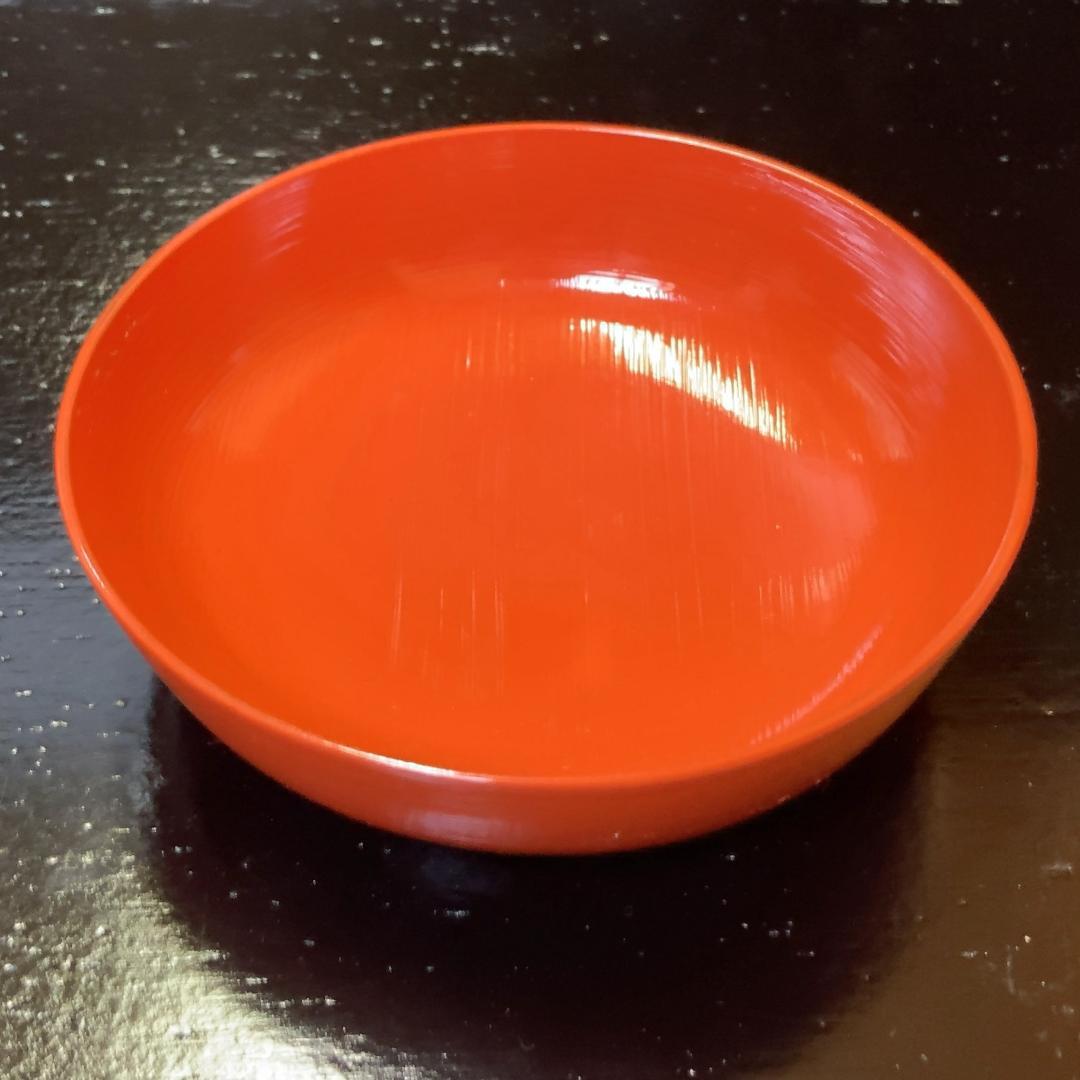 【20客】木製 刷毛目 朱塗 木皿 【時代】