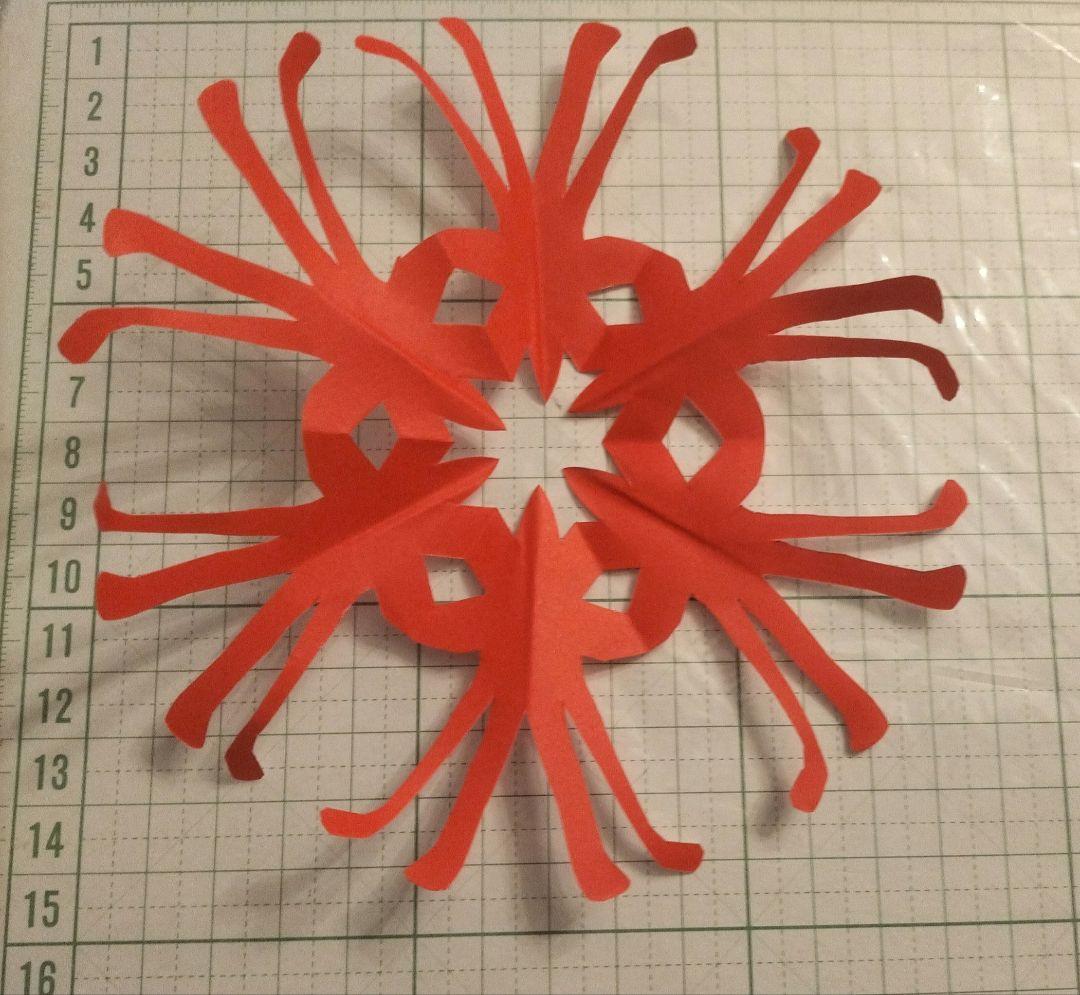 折り紙ハンドメイド　秋壁面　彼岸花切り紙12枚
