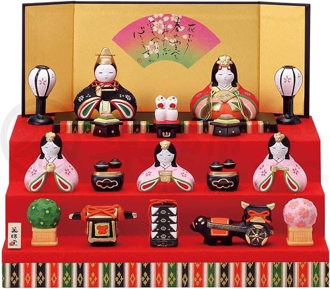 【人形新品】薬師窯 錦彩華みやび雛 三段飾り 雛人形【定価18,700円】