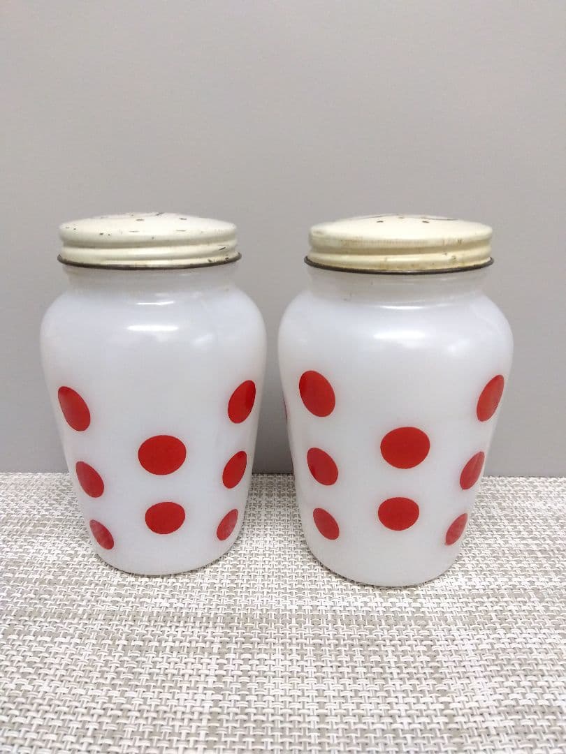 最終価格！ファイヤーキング ポルカドット 赤 ソルト＆ペッパーセット USA