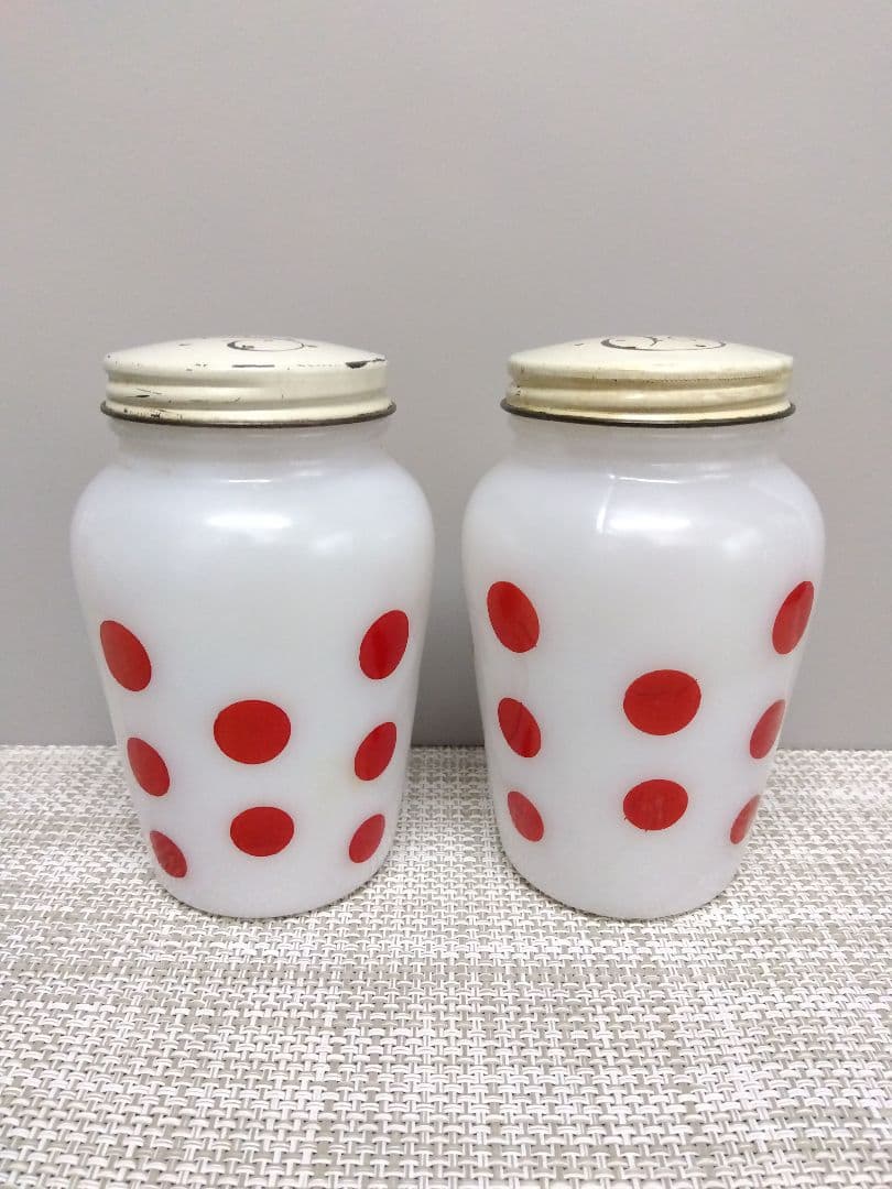 最終価格！ファイヤーキング ポルカドット 赤 ソルト＆ペッパーセット USA