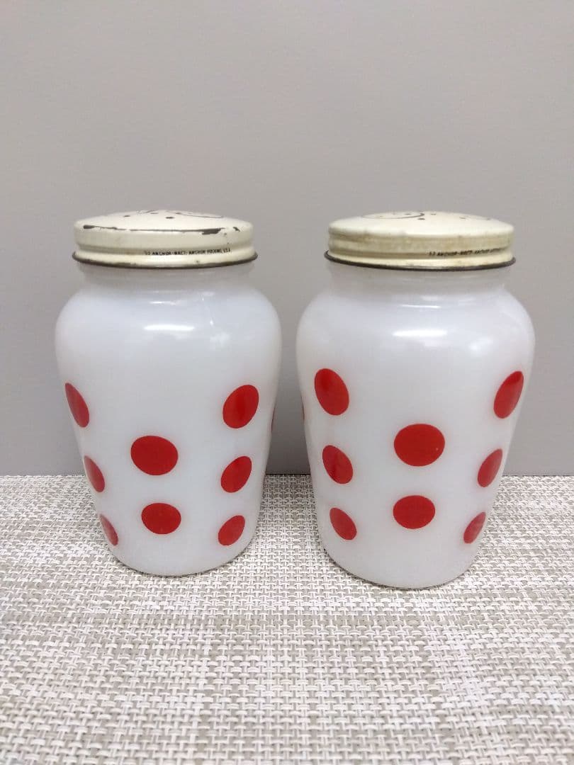 最終価格！ファイヤーキング ポルカドット 赤 ソルト＆ペッパーセット USA